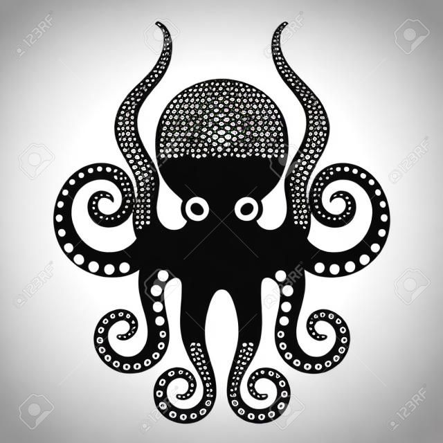 Template for logos, labels and emblems - Vector illustration of octopus
