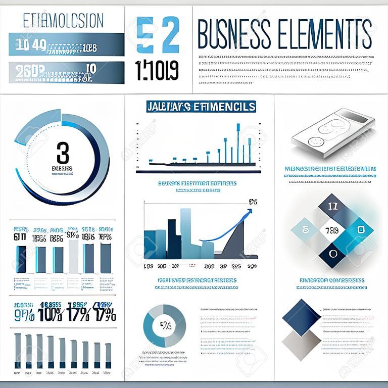 Éléments d'affaires pour la visualisation des données Infographies