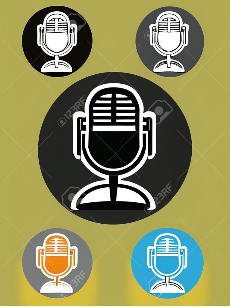 Retro microphone - Vector icon isolated