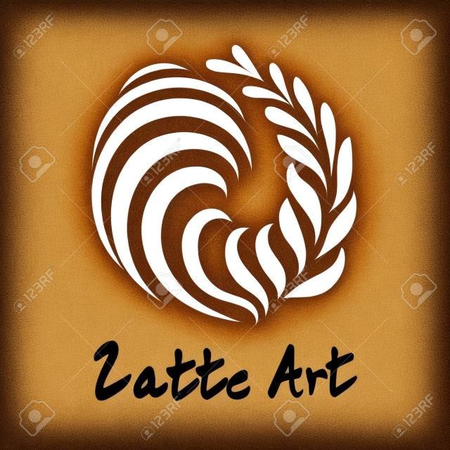 El columpio Rosetta Café Latte arte, icono, símbolo con el fondo blanco