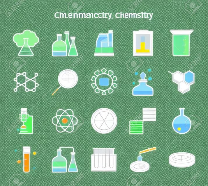 Chemistry, bold line icons. The illustrations are a vector, editable stroke, 48x48 pixel perfect files. Crafted with precision and eye for quality.