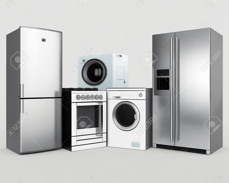 imagen de electrodomésticos sobre un fondo blanco