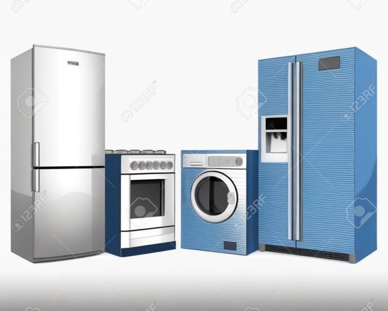 picture of household appliances on a white background