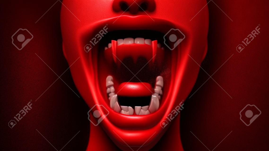 Ilustração de dentes de vampiro assustador