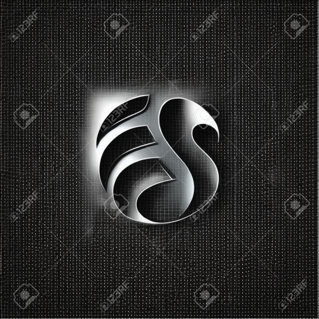 Eerste letter es logo of se logo vector ontwerp template