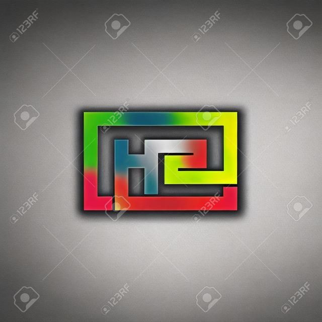 HZ, ZH, Z AND H Abstract initial monogram letter alphabet logo design