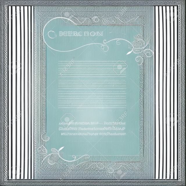 Border and classic seamless pattern. Template for greeting cards, invitations, menus, labels. Graphic design page.
