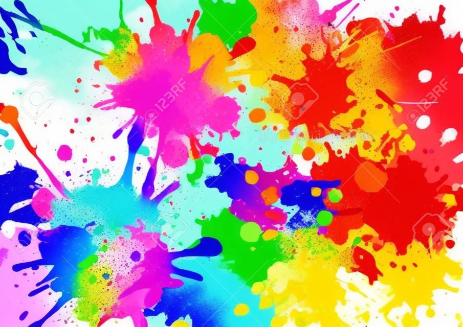 다채로운 페인트 splatters.Paint 밝아진 설정합니다. 삽화.