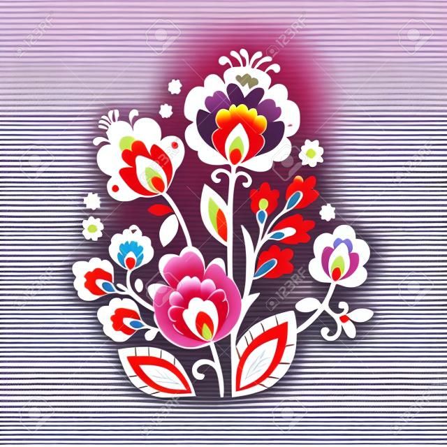 Beautiful traditional Polish folk decorative flowers vector