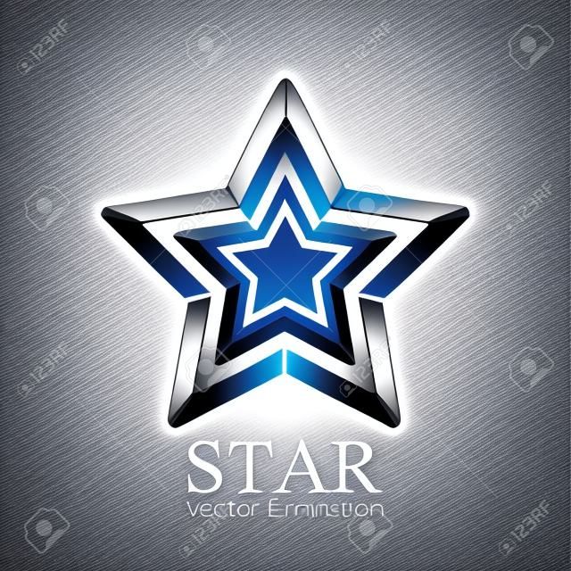 logotipo de la estrella. logotipo de la estrella de plata. icono de la estrella. ilustración vectorial