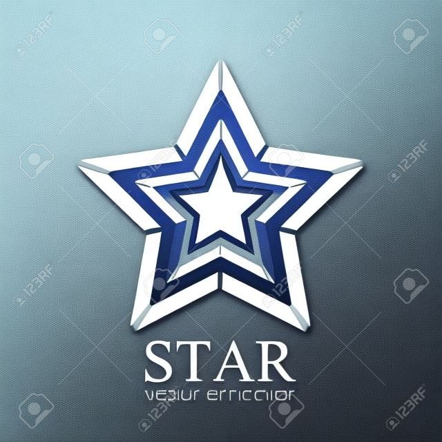 Star logo. Silver star logo. Star icon. Vector illustration
