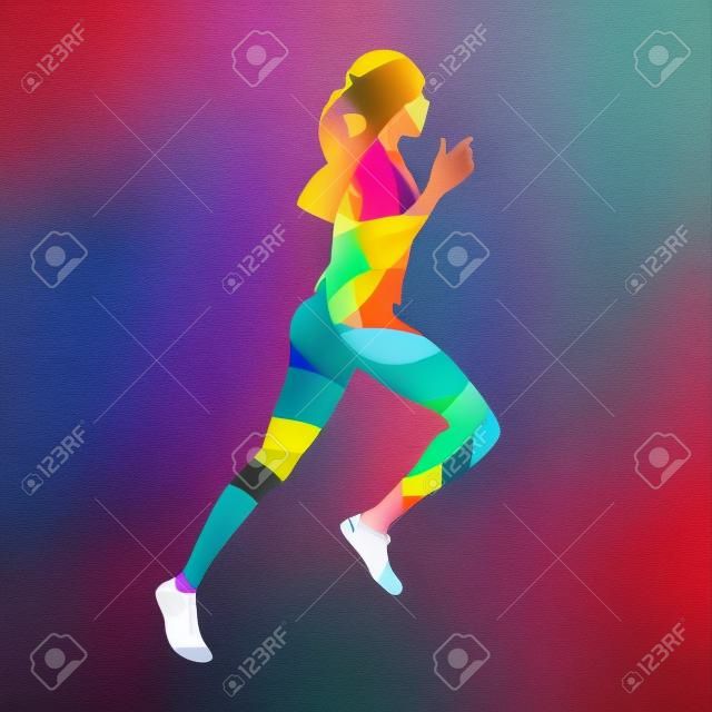 Özet renkli koşu kadın