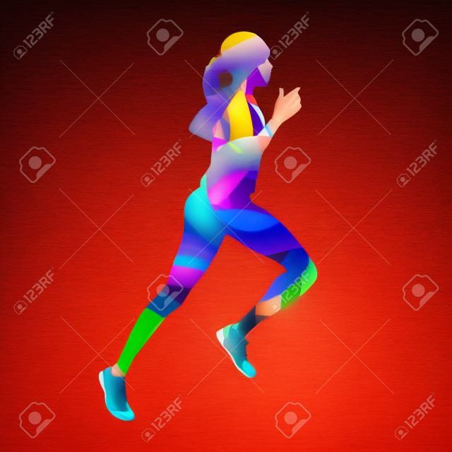 Özet renkli koşu kadın