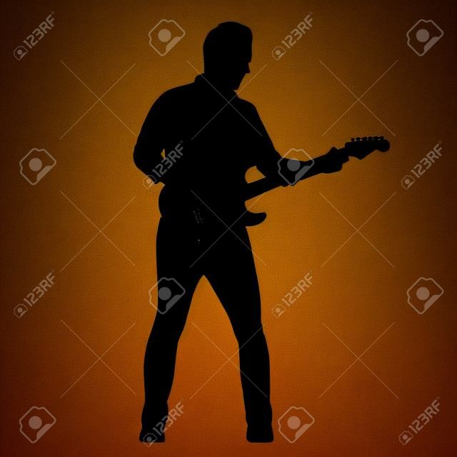 Гитарист силуэт