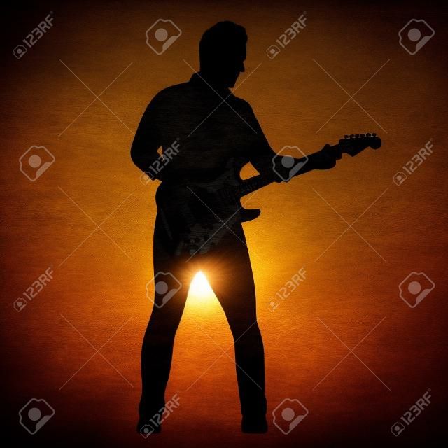 Guitar player silhouette