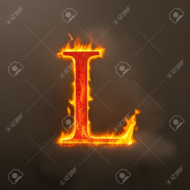 alfabetos de fuego en llamas, letra l