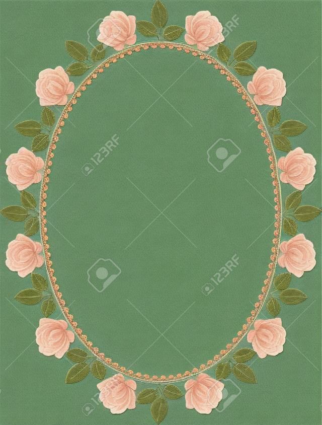 oval border with roses 