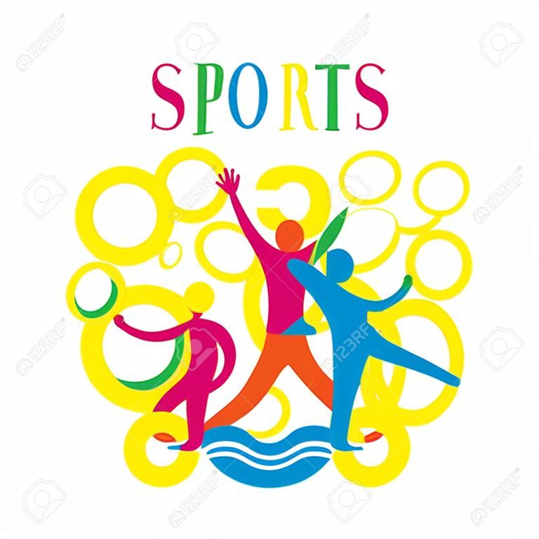 Sports Colorful Illustration, Sports, athletics, Games, Symbol, Include Transparency
