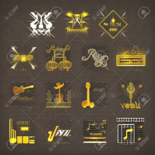 Muzyka Gatunki Znaki i symbole, ilustracja wektorowa, element projektu