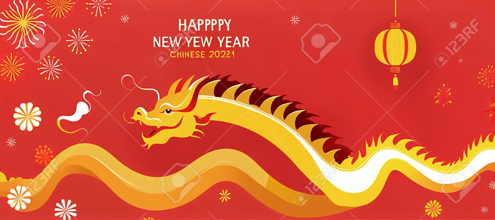 Chinese New Year Dragon Character Background, Holiday, Greeting and Celebration