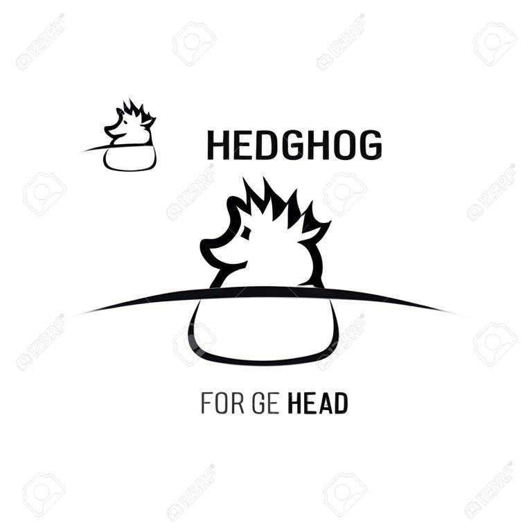 Hedgehog with thorns on the head. Icon for logo.