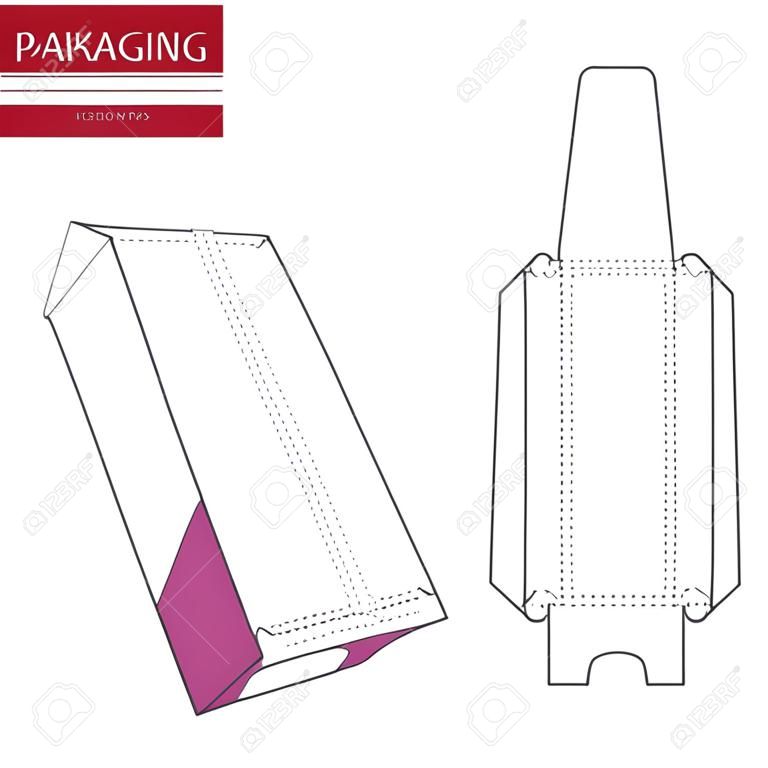 Paking ontwerp voor voedsel.vector illustratie van doos.verpakking sjabloon. geïsoleerde White Retail Mock up.