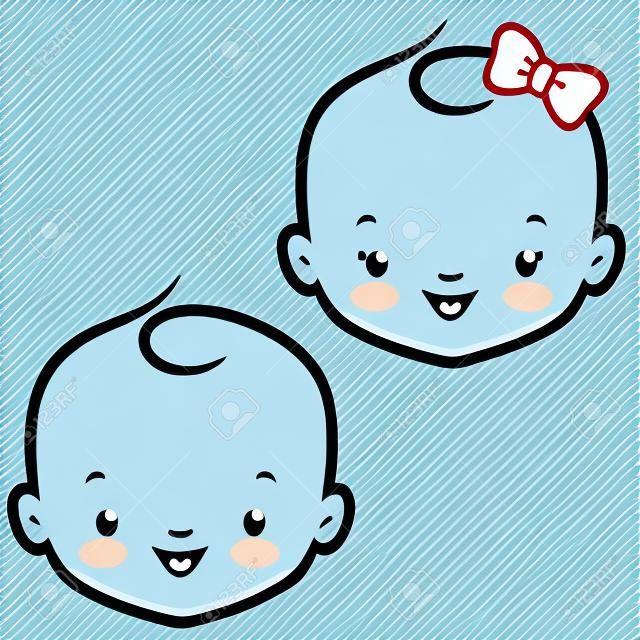Cartoon icon vector baby face for design element