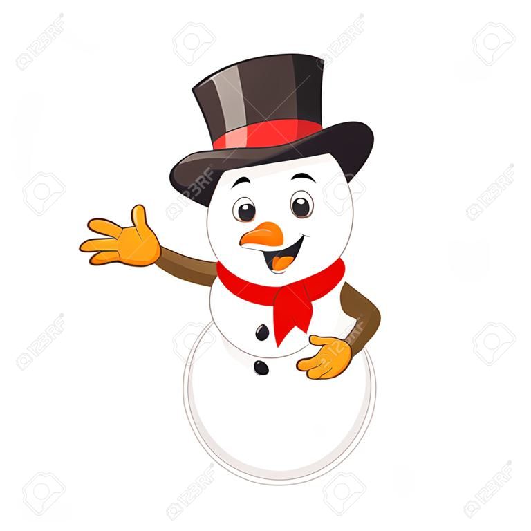 Vector illustratie van cartoon snowman voor design element