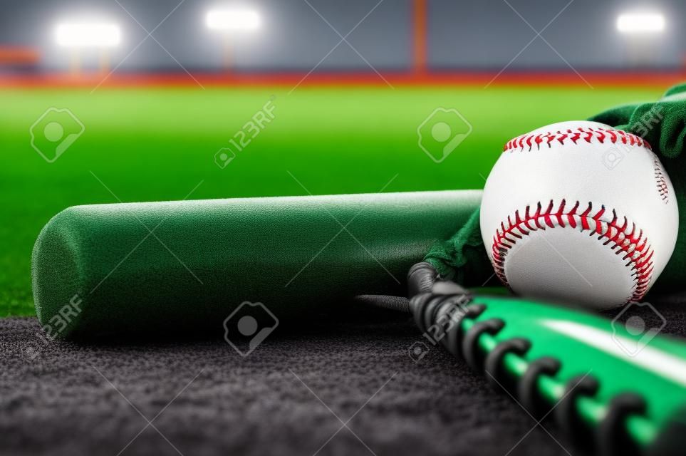 Baseball & Bat on the Field