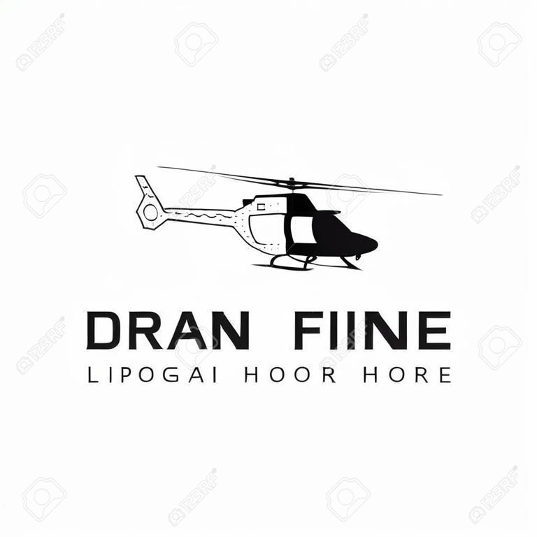 helicopter with city crypto and finance shaped inside logo vector design