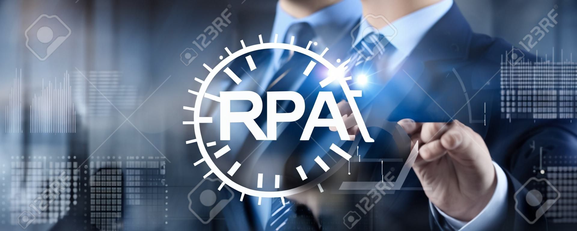 RPA Robotic process automation business process optimization innovation technology concept.