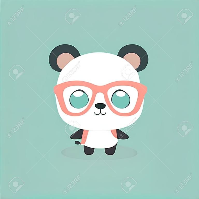 Vector illustration du petit panda mignon de bande dessinée.