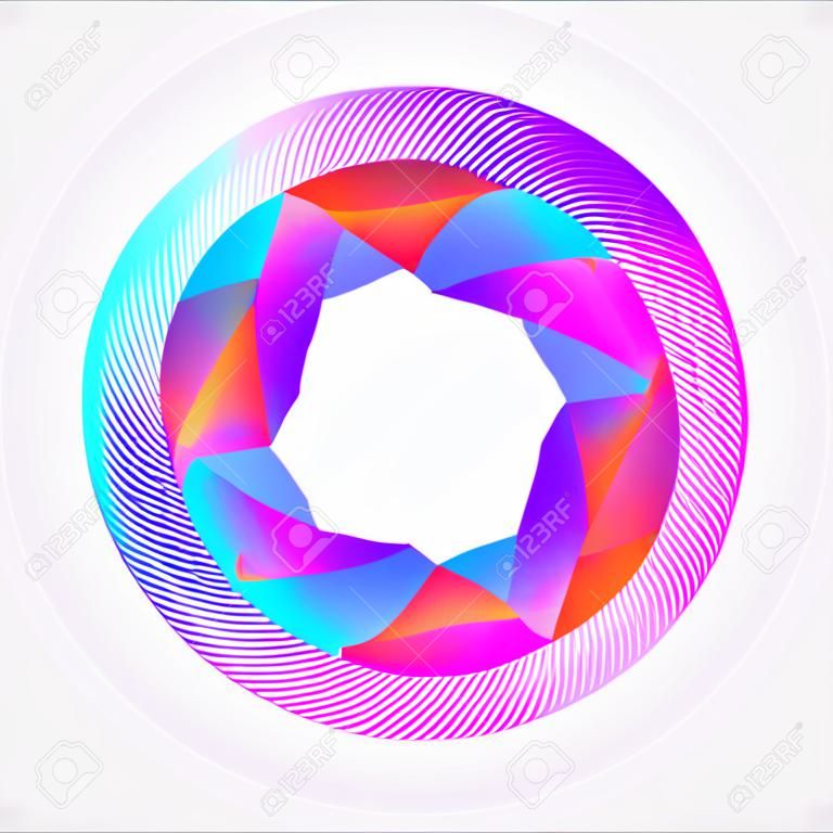 Bright gradient frame of lines. Stylized guilloche.