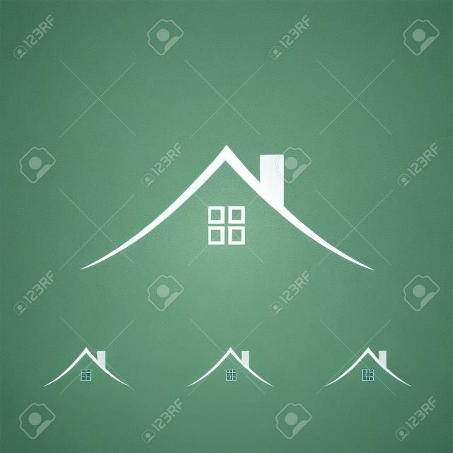 Logotipo de bienes raíces simple, diseño de logotipo de casa.
