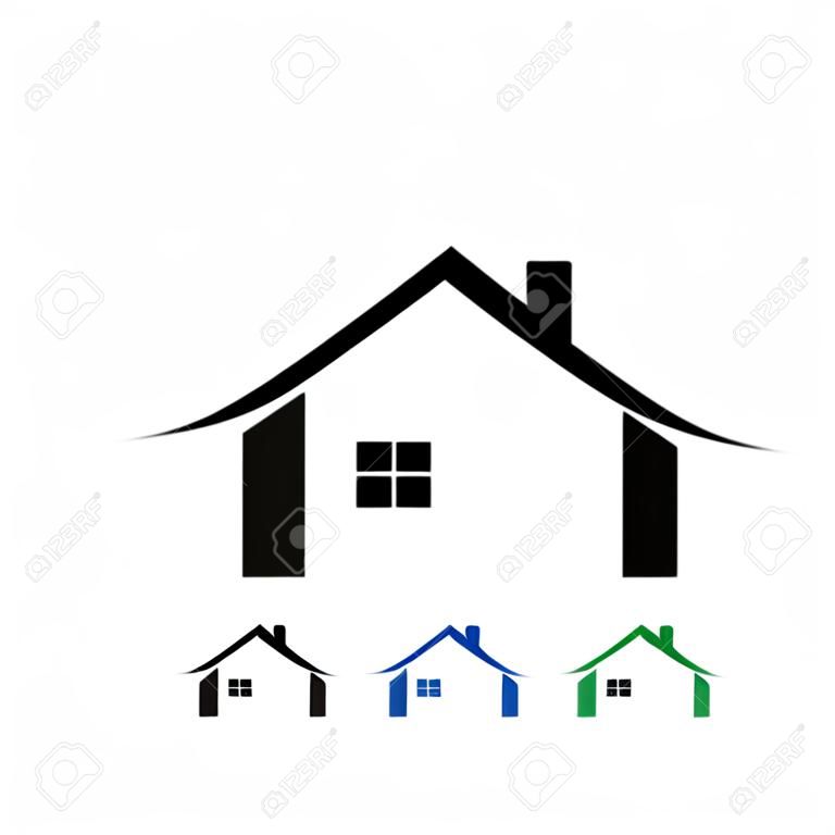 Eenvoudig onroerend goed logo, huis logo ontwerp.