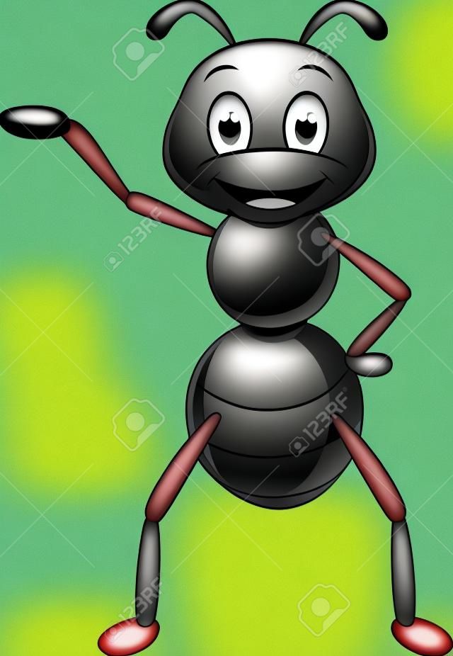 Feliz de presentación de dibujos animados hormiga