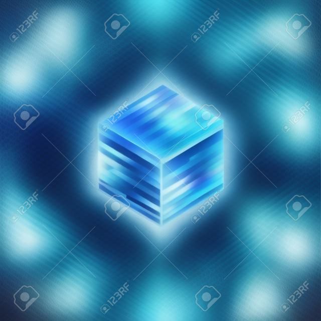 Cubic abstract microcircuit. Digital  Background