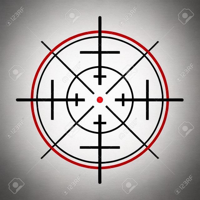crosshair of the gun on white background