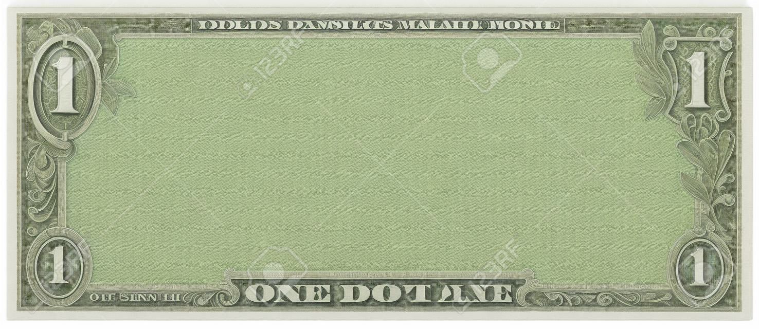 Em branco uma nota de um dólar