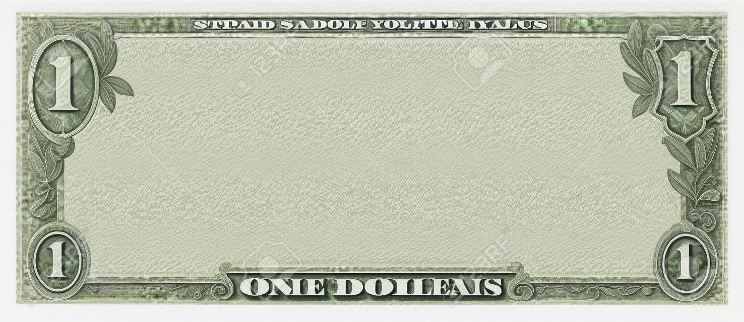 Em branco uma nota de um dólar