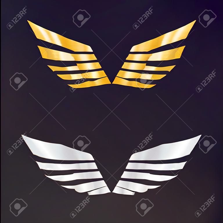 Eagle wings vector. Wings angel isolated. Bird wings cartoon art set