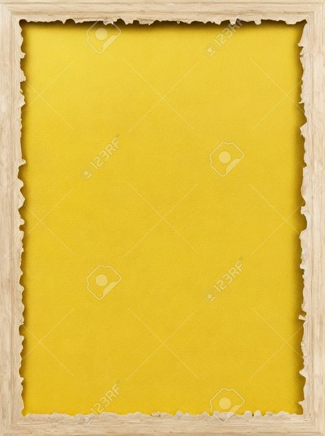 Cadre fait d'un vieux parchemin jaune bords brûlés