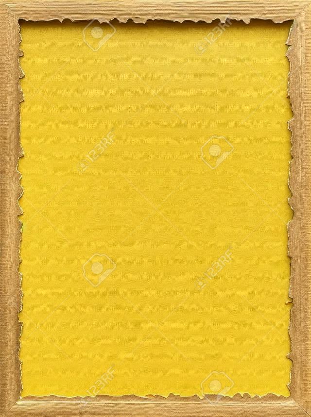 Frame made of an old yellow burned edges parchment