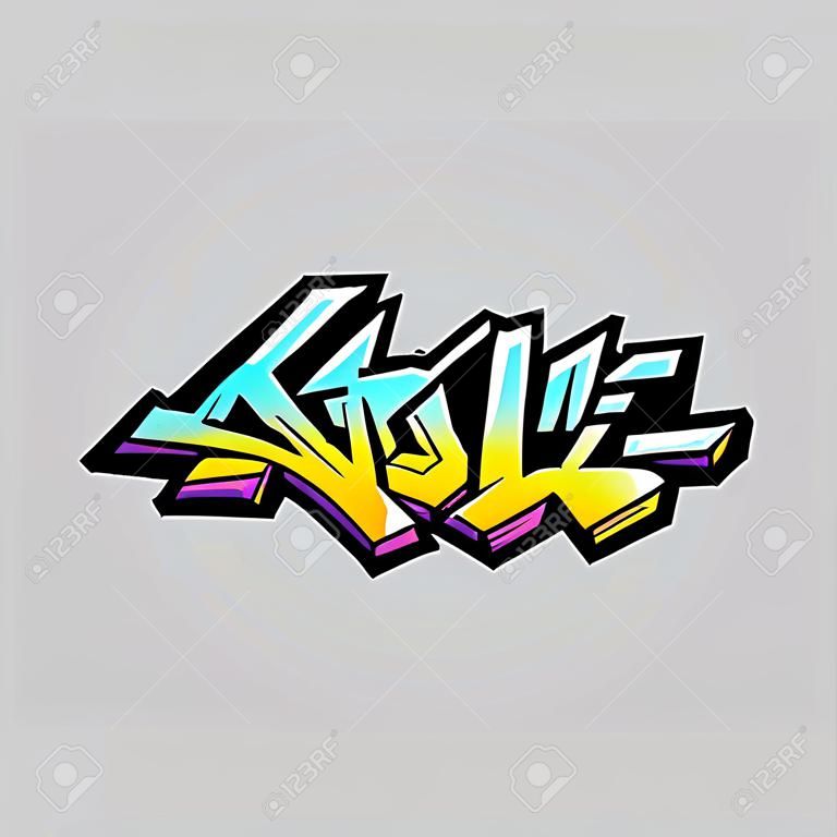 Graffiti miejski styl czcionki wektor ilustracja efekt grunge