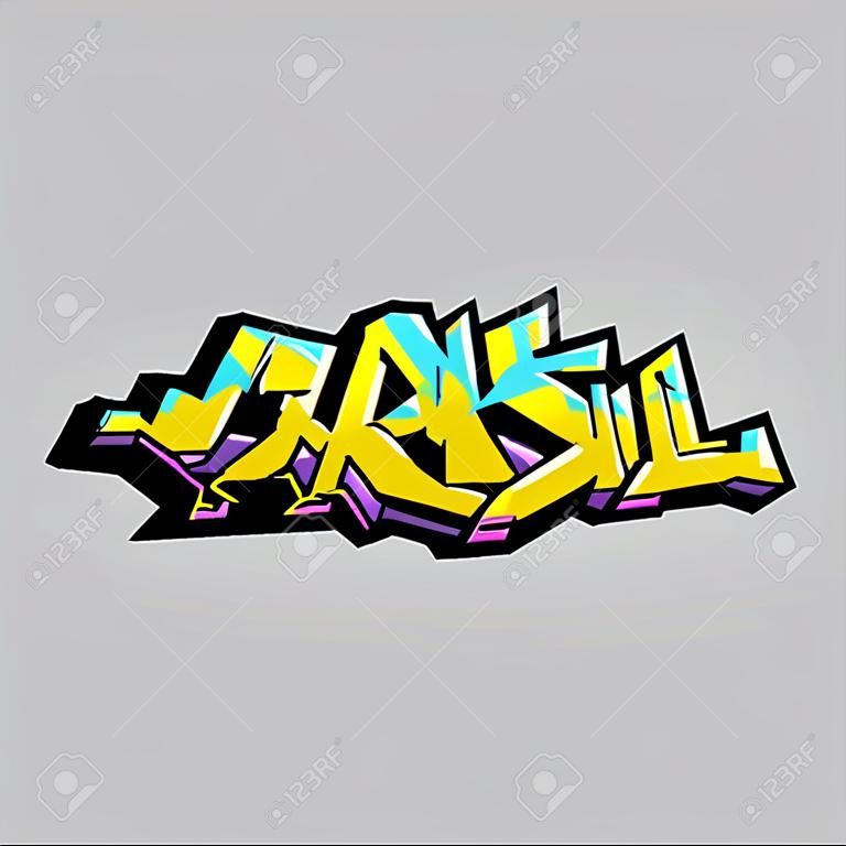 Graffiti miejski styl czcionki wektor ilustracja efekt grunge