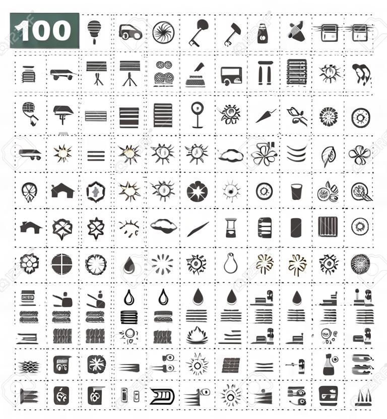 100 air conditioning icons sets.