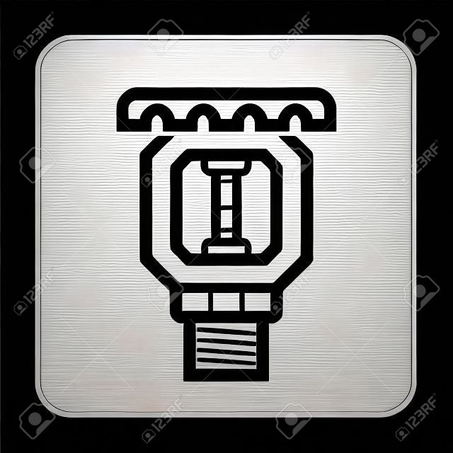 Fire sprinkler icon design, black and outline.