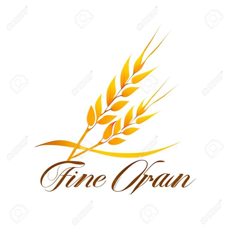 Колосья пшеницы, векторные иллюстрации, Икона Premium Quality фермерской продукции