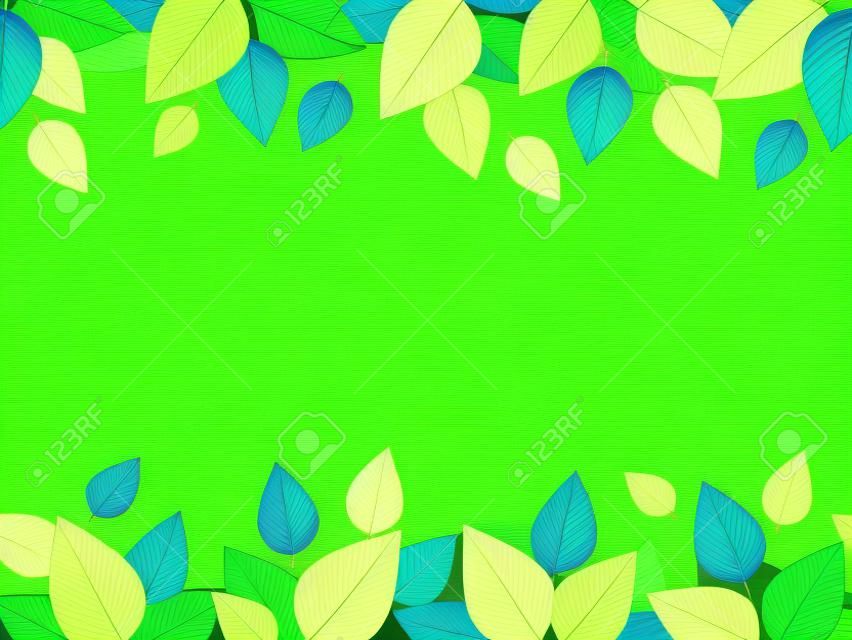 Горизонтальная бесшовные фон с зелеными листьями Вектор