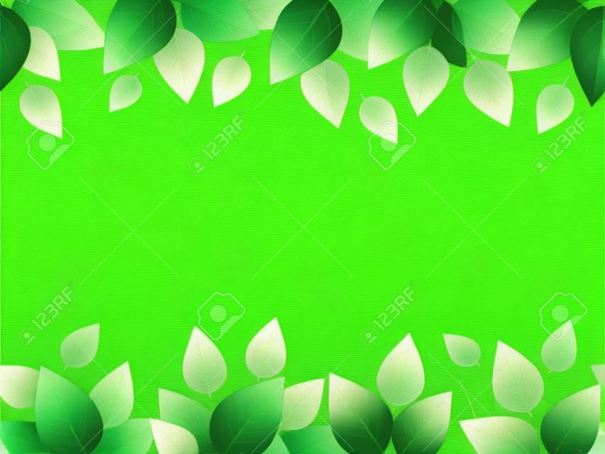 Horizontal seamless background with green leaves  Vector